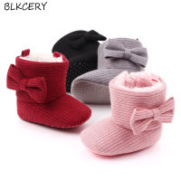 nd Infant Booties Toddler Baby Girls Shoes Soft Sole Booty Winter Warm Snow Boots Bows Shoes Newborn Footwear for 1 Year Old