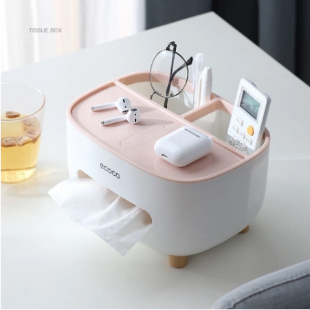 ECOCO Napkin Holder Household Living Room Dining Room Creative Lovely  Simple Multi function Remote Control Storage Tissue Box