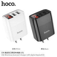 มาใหม่?Hoco C86 เซ็ทหัวชาร์จ+สายชาร์จ ชาร์จได้ 2 ช่อง มีจอบอกความเร็ว | Adapter 2 Port 2.4A max With LED Display แท้100