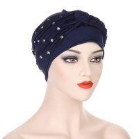 【YF】 Braids Turban Cap Women African Headwrap Muslim Hijab Bonnet with Diamonds Soild Color Headscarf Turbante Mujer