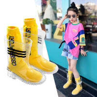 Transparent Children Rain Boots For Boys Rubber Shoes Portable Kids Waterproof Rainboots Tank Engine Boys Boots