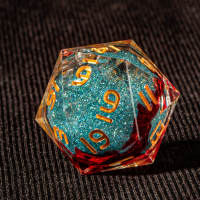 Lliquid Core DND เรซิ่น Polyhedral Dice ชุดสำหรับ RPG เกมสวมบทบาทดันเจี้ยนและผู้เล่นเกมมังกรลูกเต๋าหรือเกมกระดาน