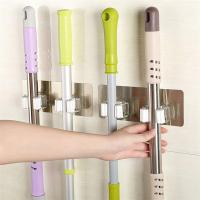 Wall tile sticking Mop Organizer Holder Rack Plastic wall mounted Brush swabber swob Handle grasp catch Holding Hook organizer