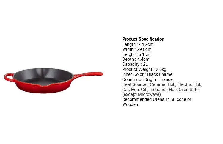 Deep Round Skillet 26cm Signature Red Le Creuset