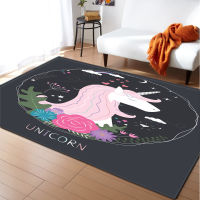 New 3D Printed Cartoon Unicorn Child Carpets For Living Room Bedroom Area Rug Kids Room play Crawl Mat Soft Flannel Home Big Rug