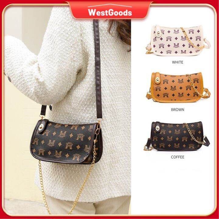 WestGoods Elegant Korean Fashion Leather Bag Baguette Sling Bag Lock