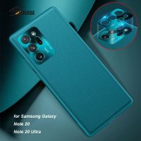 ﹊☈ for Samsung Galaxy Note 20 Ultra Note 20 5G Note20 Case PU Leather Full Protect Metal Camera Protector Soft Back Cover Funda