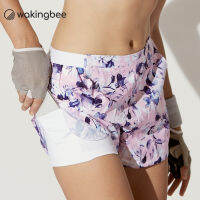 Wakingbee Ace Shorts (Iris) กางเกงขาสั้น สองชั้นกันโป๊ มีกระเป๋าซ่อน วิ่ง ฟิตเนส