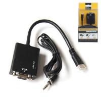 ??HOT!!ลดราคา?? HDMI to VGA +Audio Line Out / HDMI แปลงเป็น VGA +Audio Line Out(สีดำ) #1590 ##ที่ชาร์จ แท็บเล็ต ไร้สาย เสียง หูฟัง เคส Airpodss ลำโพง Wireless Bluetooth โทรศัพท์ USB ปลั๊ก เมาท์ HDMI สายคอมพิวเตอร์