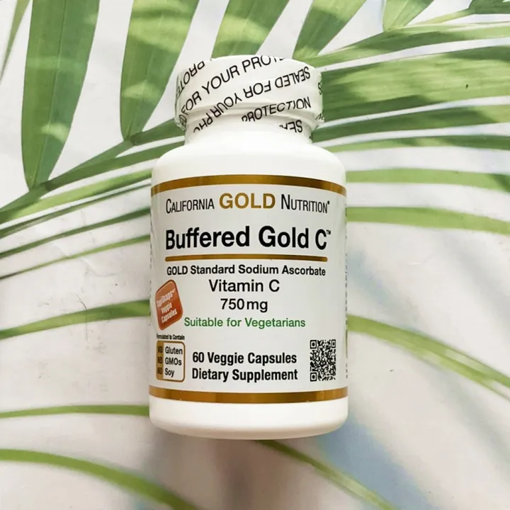 Buffered Gold C, Non-Acidic Vitamin C, Sodium Ascorbate 750 mg 60 ...