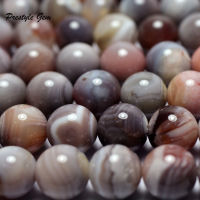 Meihan wholesale natural 6mm 8mm 10mm Pink Botswana agate round loose beads for jewelry making design or DIY