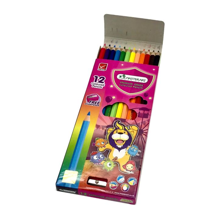แพ็ค2ชิ้น-master-art-มาสเตอร์อาร์ต-ดินสอสี-12-สี-รุ่นซุปเปอร์ไบร์ท-ดินสอ-ดินสอสี-สีไม้-แท่งยาว-พร้อมกบเหลา-ไส้ทนทาน-ไม่หักง่าย