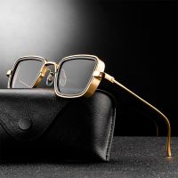 New Steampunk Sunglasses Fashion Men Women nd Designer Vintage Square Metal Frame Glasses UV400 Eyewear