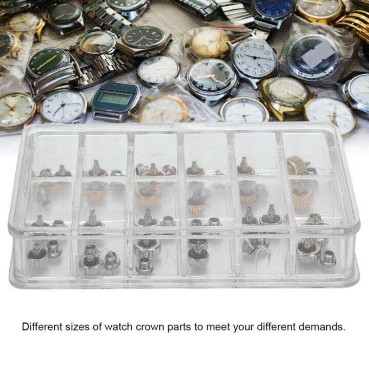 40pcs-watch-crowns-watch-waterproof-replacement-assorted-repair-tools-with-box