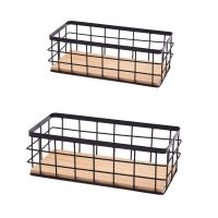 Wrought Iron Wall Shelf Holder Bathroom Kitchen Hanging Basket Storage Household Hanging Rack Organizer S23 21 Dropship