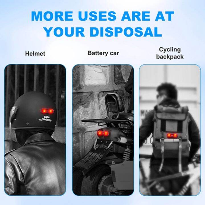 LED Helmet Light,Motorcycle Helmet Brake Light Rechargeable Bike Rear