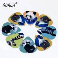 SOACH 10pcs 0.46mm bass guitar picks paddle PVC double-sided printing animal gentleman mixed pattern instrument part