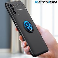 ♀﹊❁ KEYSION Shockproof Case For Xiaomi POCO M3 Pro 5G M2 F2 Soft Silicone Metal Ring Stand Phone back cover for POCO X3 NFC X3 Pro