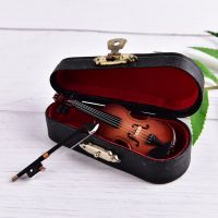 8cm Collection Decorative Ornaments Model Decoration Gifts With Support Miniature Musical Instruments Mini Violin Wooden