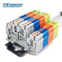 10Pcs PTTB 2.5 Push-in Double Level Wire Connector 2 Levels 2.5mm² Connection Plug Electrical Din Rail Terminal Block PTTB2.5