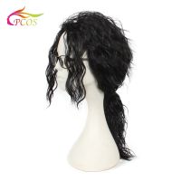 Michael Jackson  Style Fluffy Long Curly Synthetic Wig Full Wig Corn Wave Wig for Cosplay Party Free wig cap Wig  Hair Extensions Pads