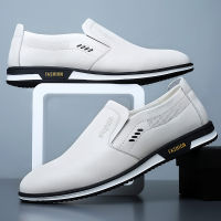 Little White Shoes Men 2022 New Summer Leather All-Match British One-Legged Casual Soft Sole Leather Shoes Men