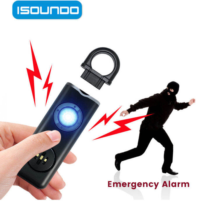ISOUNDO Noise Alarm Keychain Rechargeable Personal Alarm Keychain for