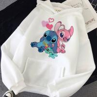 Disney Lilo Stitch Kawaii Funny Unisex Hoodies Men Women Cute Stitch Anime Graphic Sweatshirt Streetwear Manga Hoody Male Female Size Xxs-4Xl