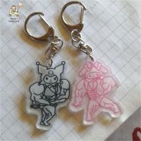 QIXING อุปกรณ์เสริมพิเศษภายในพวงกุญแจ Cinnamoroll Mymelody กระเป๋าพวงกุญแจห้อยกระเป๋าจี้พวงกุญแจกล้ามเนื้อ Kuromi