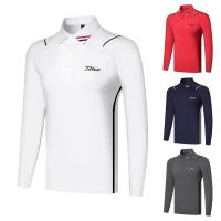 Malbon Amazingcre Honma PEARLY GATES  Callaway1 G4 Castelbajac Le Coq❉✻  Golf mens tops long-sleeved T-shirt quick-drying breathable sports casual loose polo shirt trend clothes