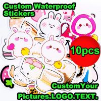 【CW】☌  10 Pcs Your Own Logo Name Custom Die Cut Sticker Tag Computer Luggage Sheet Adhesive Label Laptop Cartoon