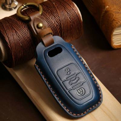 Luxury Car Key Case Cover Leather Accessories Keychain Fob Protect for Audi A3 A5 A7 Q3 Q5 Q7 Q5L A6L Keyring Holder Shell Bag