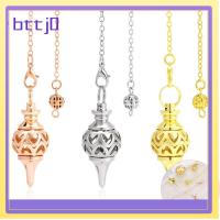 BTTJ0 รูปทรงกรวย จี้ลูกตุ้มเรกิ เป็นรูกลวง Amulet จี้ Dowsing ลูกตุ้มบำบัด ของขวัญที่สร้างสรรค์ เครื่องมือทำนายดวง ลูกตุ้มโลหะทางจิตวิญญาณ ของตกแต่งบ้าน