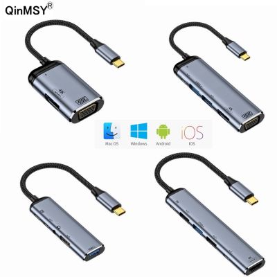 ☢❈ Type c to usb splitter To VGA DP 4K Thunderbolt 3 HDMI-Compatible Docking Station Laptop Adapter With PD100W Gen2 RJ45 connector