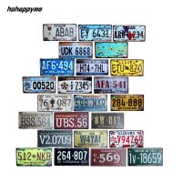 hohappyme American License Plate USA Plaques Signs Car Number Garage Decoration Metal Tin Sign Vintage Home Decor 15x30cm