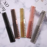 【CC】 Aluminum Metal Anti-static Hairdressing Combs Hair Cutting Barber Tools Accessaries