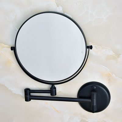 ↂ✻✈ Oil Rubbed Bronze Wall Mounted Folding 8-inch Vanity Double-Sides Makeup 3x Magnified Round Mirror Dba634