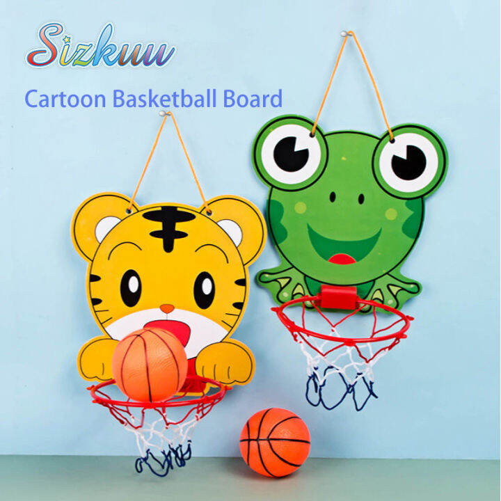 Sizkuu Kids Indoor Basketball Hoop Mini Hanging Basketball Board with Ball and Pump for Children