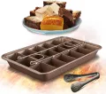 KEESSON 3*6 ถาดอบ brownie ถาดอบบราวนี่ ช่องตัดบราวนี่ พิมบราวนี่ 18 Pre-slice Brownie Baking Tray Lightweight Non-Stick Brownie Pan with Built-In Slice High Carbon Steel Baking Pan. 