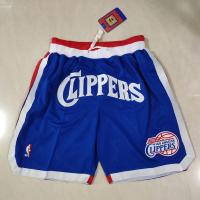 ?2023เสื้อผ้าบาสเก็ตบอล Just Don Ball กางเกง Clippers สีฟ้ากระเป๋ากางเกงกีฬากางเกงบาสเก็ตบอลกางเกงขาสั้น