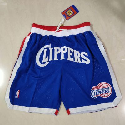 🎽2023เสื้อผ้าบาสเก็ตบอล Just Don Ball กางเกง Clippers สีฟ้ากระเป๋ากางเกงกีฬากางเกงบาสเก็ตบอลกางเกงขาสั้น