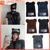 QIAO กันความเย็น หมวกฤดูหนาว มัลติฟังก์ชั่น สกี หมวก Balaclava หมวกถัก