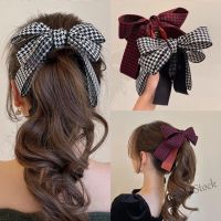 【Ready Stock】 ㍿ C18 [QiaoZhi]Girly Classy High Ponytail Headdress Influencer Banana Clip New Years Bow Hair Back Head Simple