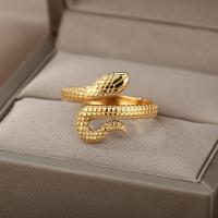 Stainless Steel Snake Rings For Women Men Gold Color Open Zodiac Animal Ring Male Female Engagement Wedding Party Jewelry Gift