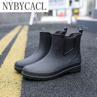 Men Autumn Winter Warm Rainboots Non-Slip Mid-Calf Safety Work Water Boots Waterproof anti-slip PVC Shoes mens rubber Fishing