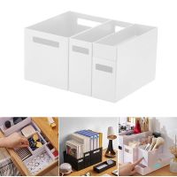 Desktop Organizer Bin with Handle Classified Storage Stackable Basket Thick PP Materials for Office Home Sundries Office Storag