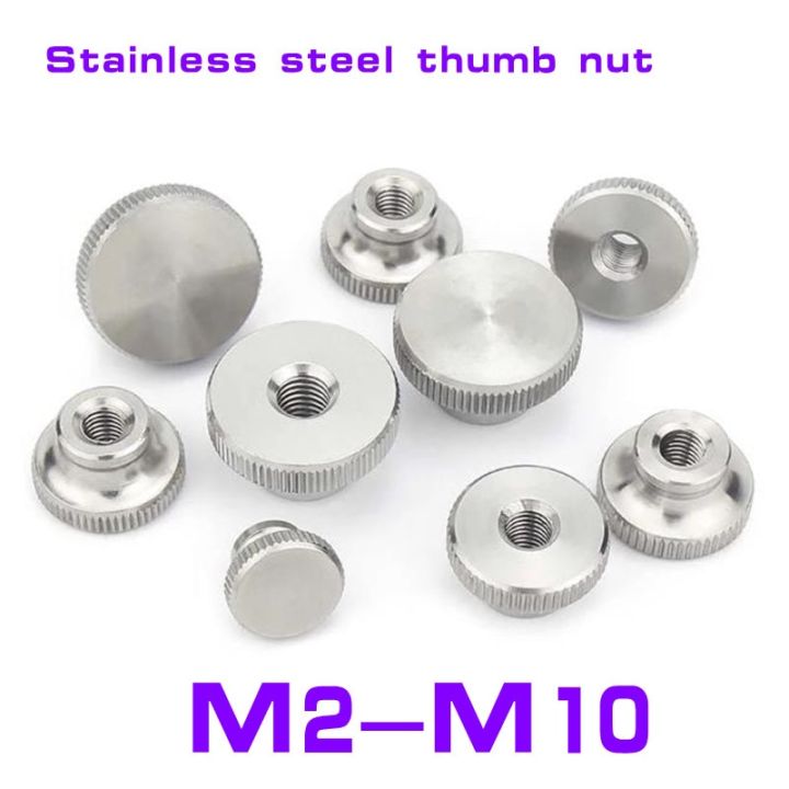 1-10pcs-m2-m12-stainless-steel-304-gb806-step-high-head-knurled-thumb-nut-advertising-decorative-nail-nails-screws-fasteners