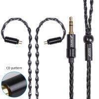 8 Core Silver Plated Headset Cable Audio Wire 3.5mm MMCX/0.78 CD Texture Carbon Fiber Plug Headphone Balance Cable for Se425/535  Cables