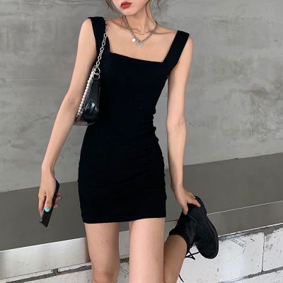 Black Dress Womens Summer 2021 New Style Slimmer Look Temperament Waistcoat Suspender Slim-Fit