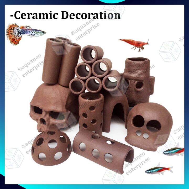 Mix Ceramic Decoration Cave Pipe Cylinder deco aquarium deco fish